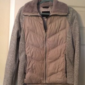 Marmot, fleece and down zip up sweater